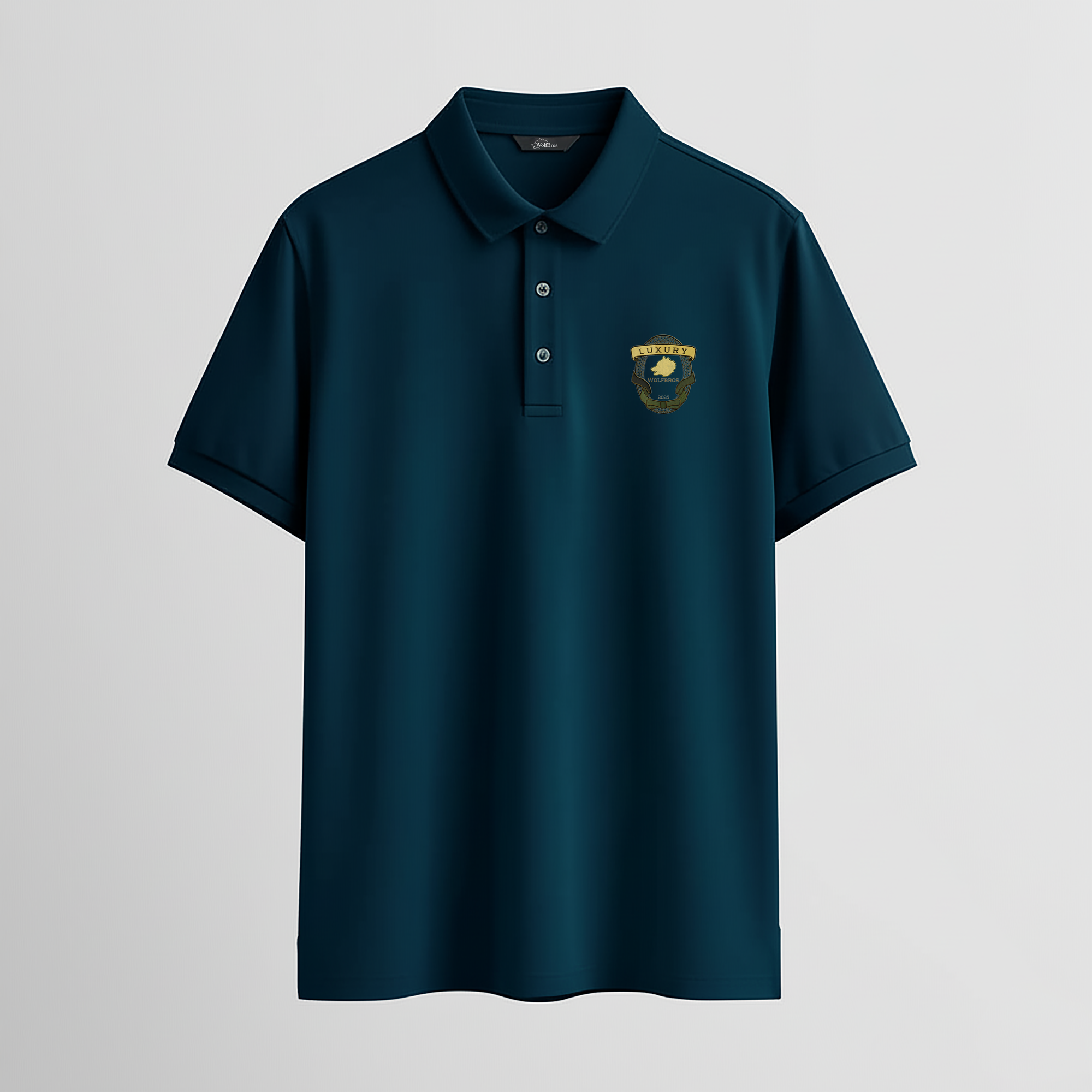 The Luxury Badge Petrol Blue Polo Shirt