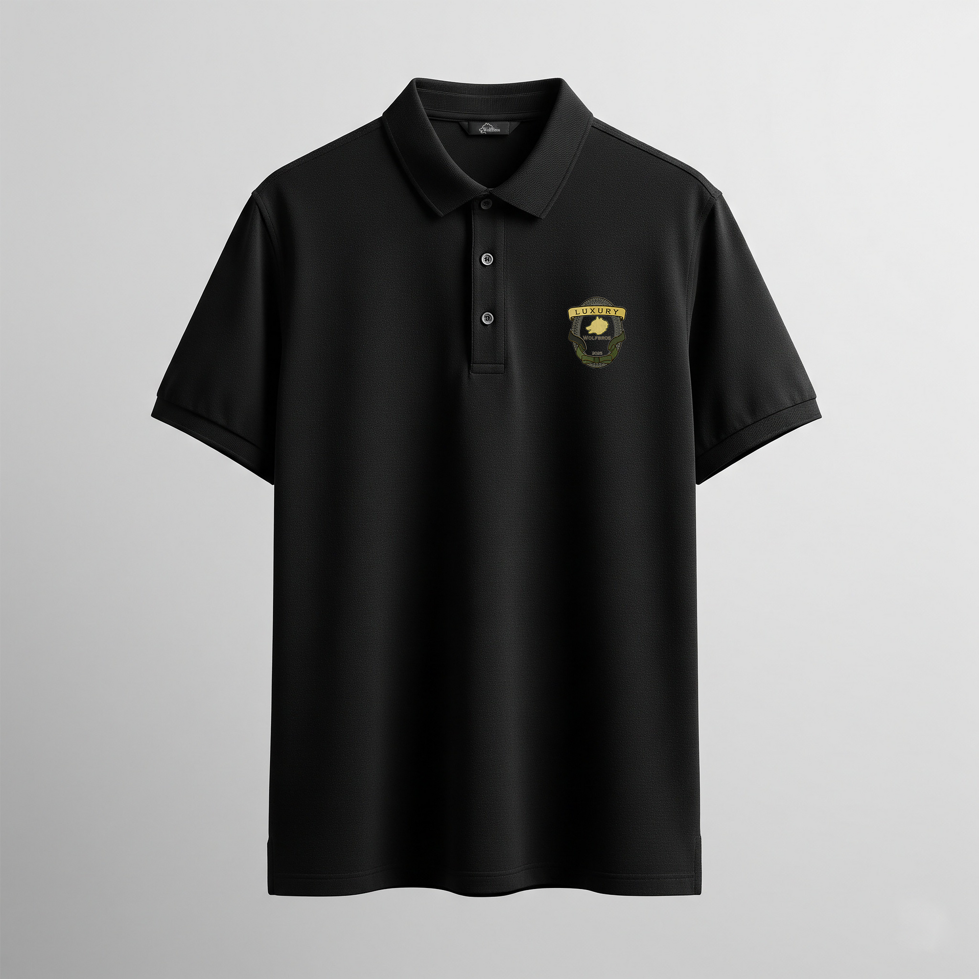 The Luxury Badge Black Polo Shirt