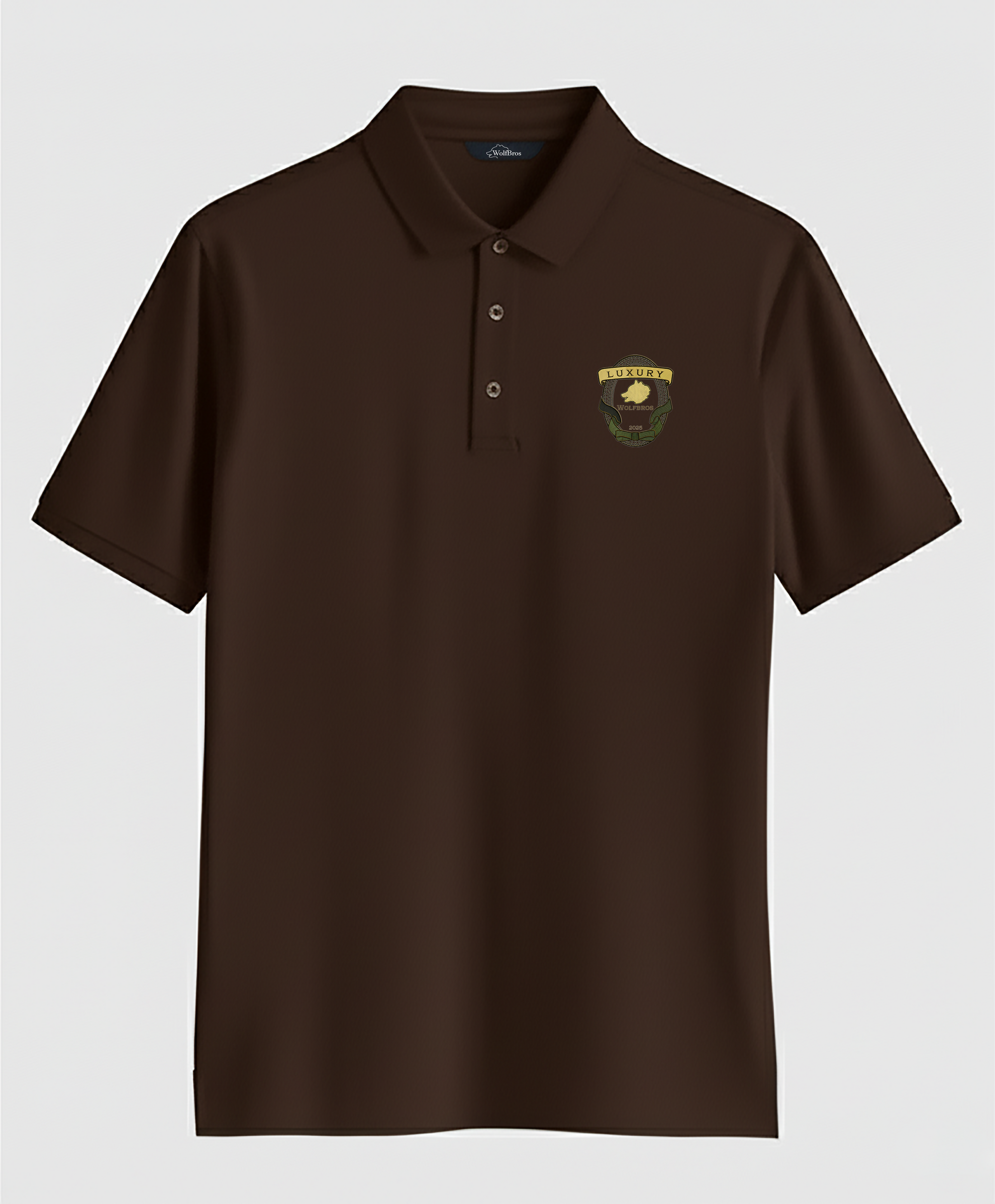 The Luxury Badge Coffee Brown Polo Shirt